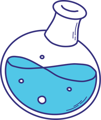 Boiling flask png element, chemistry doodle