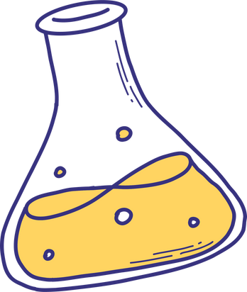 Chemistry flask png element, doodle